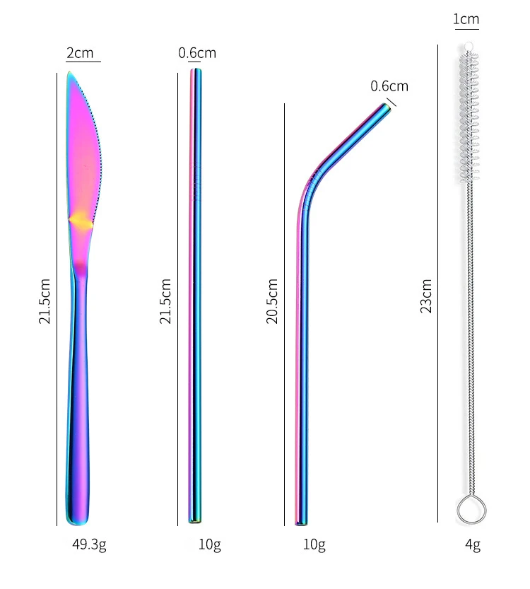 
Fashional Rainbow PVD Coating Cutlery, Titanium Cutlery Set, Colorful Dinner Tableware 