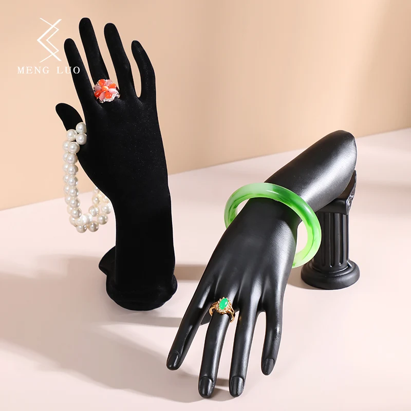 New Black Shaped Resin Mannequin Hand Model Ring Holder For Ring Bracelet Bangle Necklace Display Stand