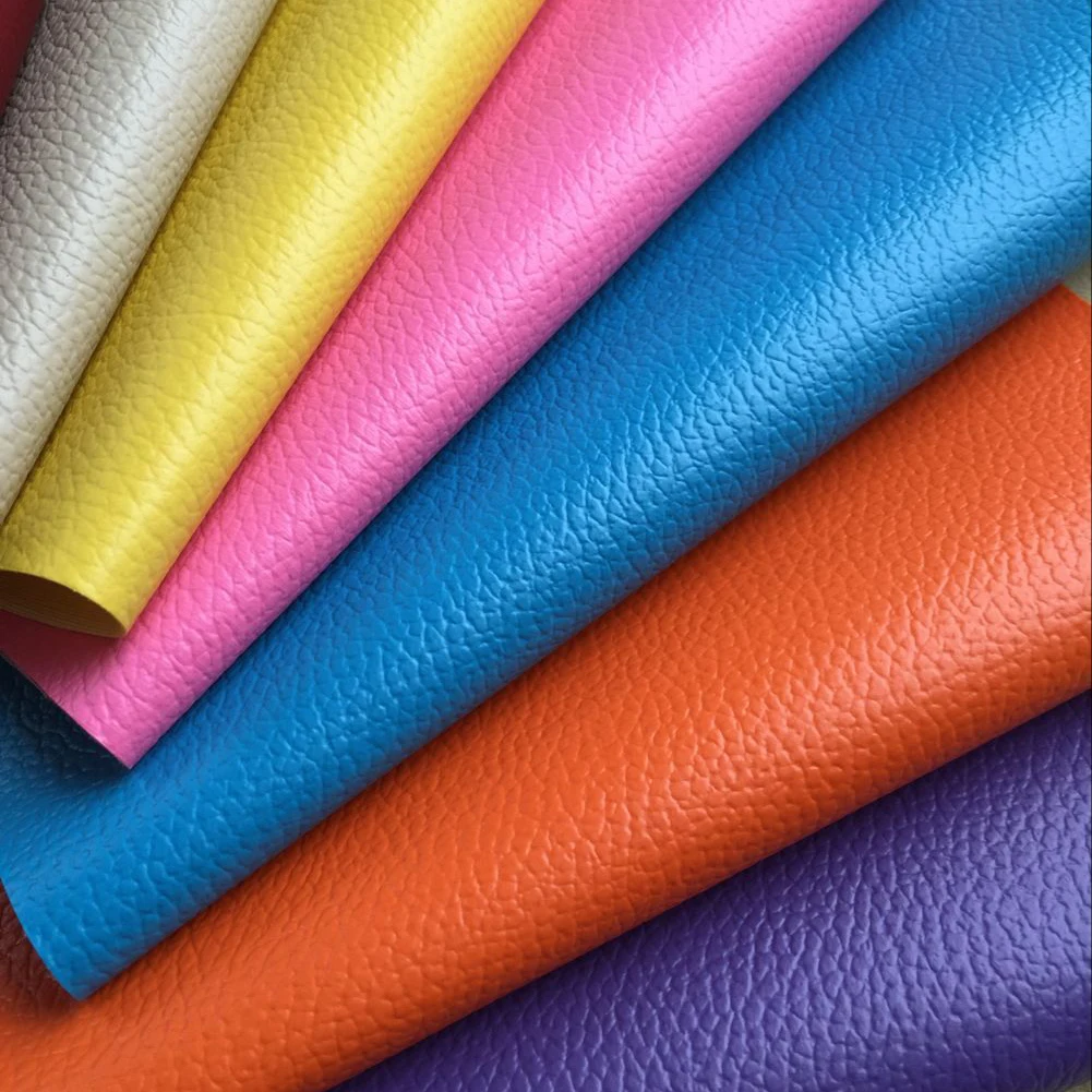 Factory Wholesale Super Cheap PVC Leather Fabric Black Solid Color Leather Fabric Stock lot