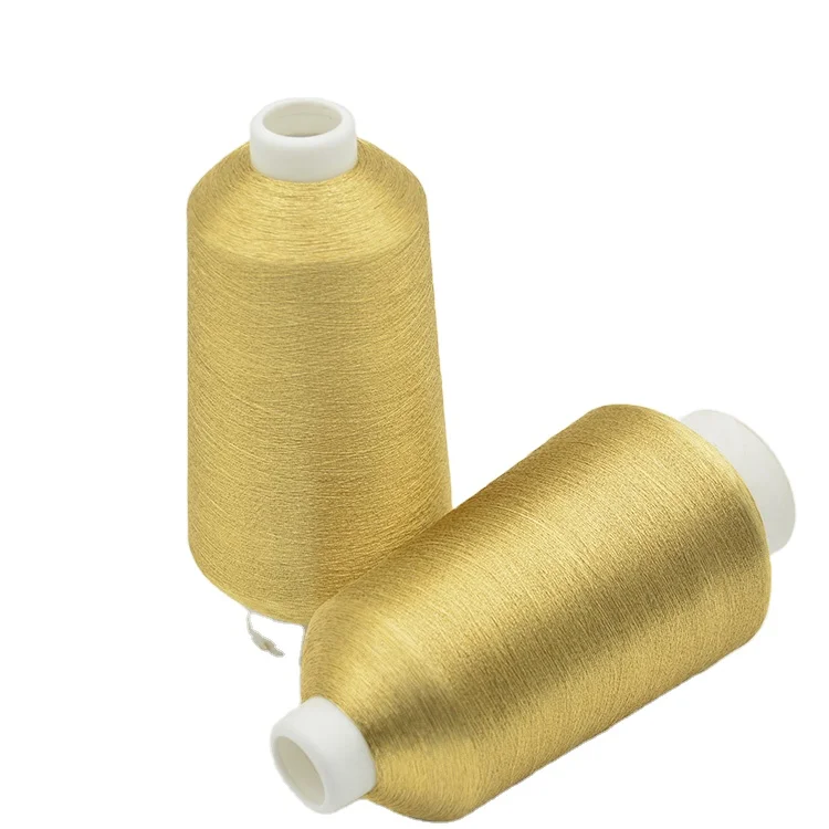 High Quality GOLDEN SILVER Metallic Yarn  MS/ST type 150D metallic Yarn for embroidery China metallic threads manufacturer