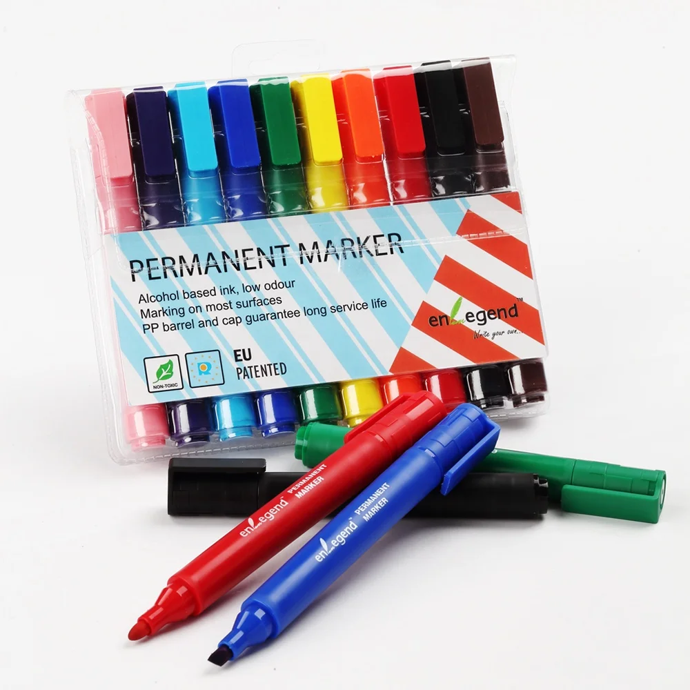 High quality office supplies low odor waterproof color permanent marker pen black alcohol based markers permanent marker set