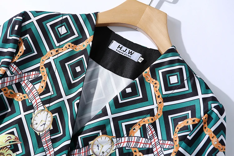 
Wholesale Women New Fashion V Neck Wide Cuff Wrist Long Sleeve Plaid Print Dress 