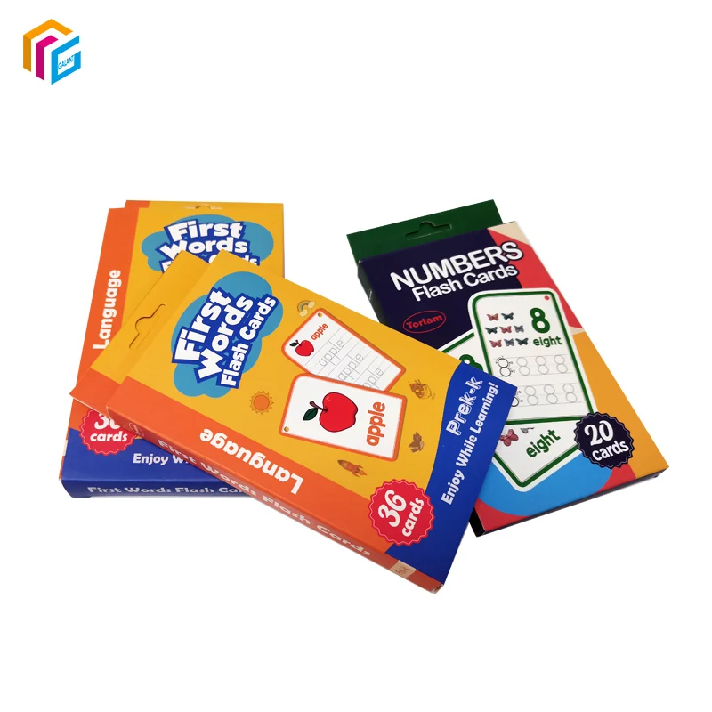 Custom Brand Kids Educational Playing Cards Printing English Card Game Learning Flash Cards