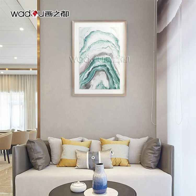 Framed Premium Quality Custom Wall Art  Abstract Home Goods Canvas Art Glass Colorpaper Framed Art For Home