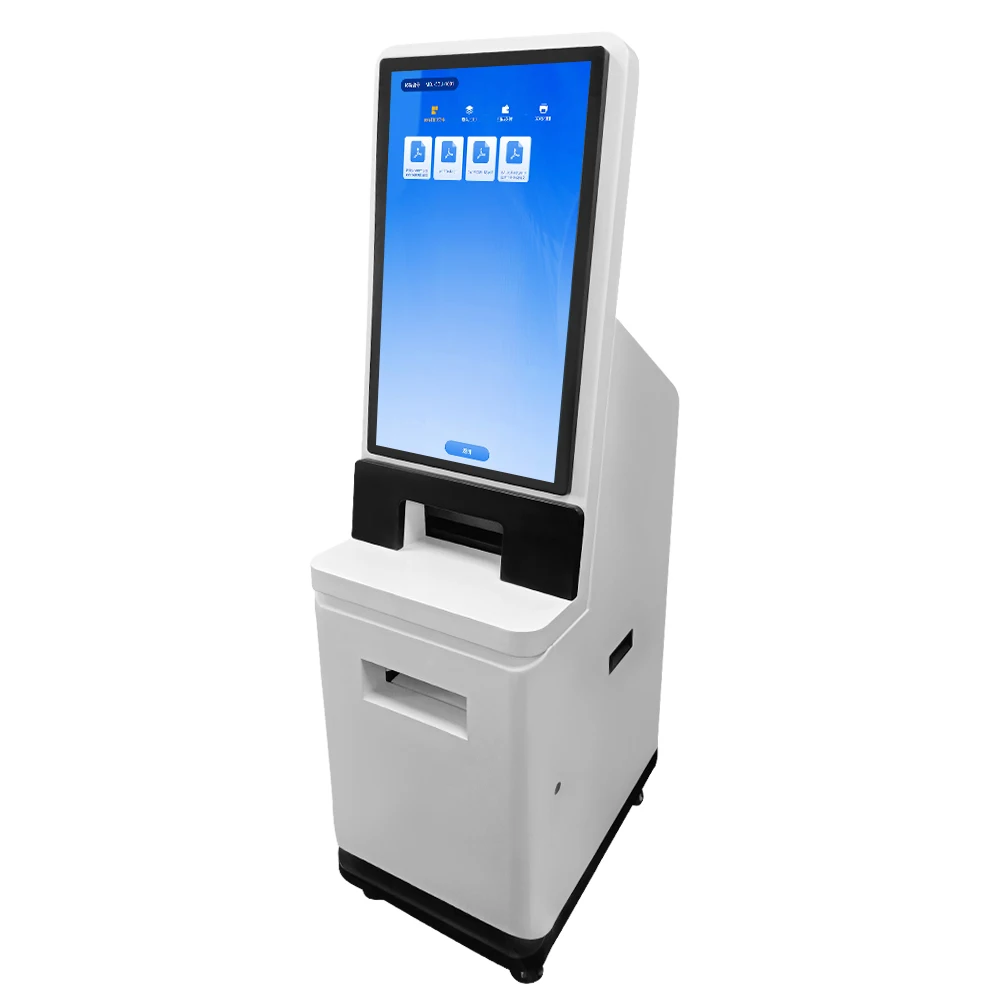 Scanner Self Service Document Printing Machine Floor Standing Kiosk Cash Payment