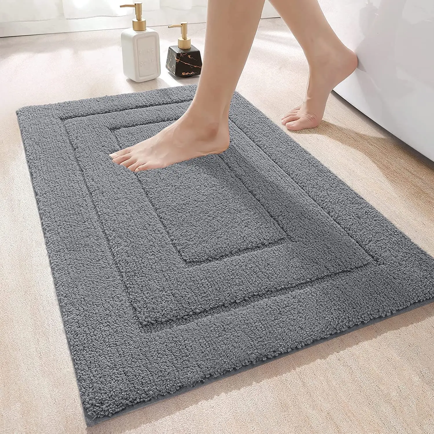 Custom Anti Slip Soft Mat Fast Drying Super Absorbent Floor Bath Mat Bathroom Carpet