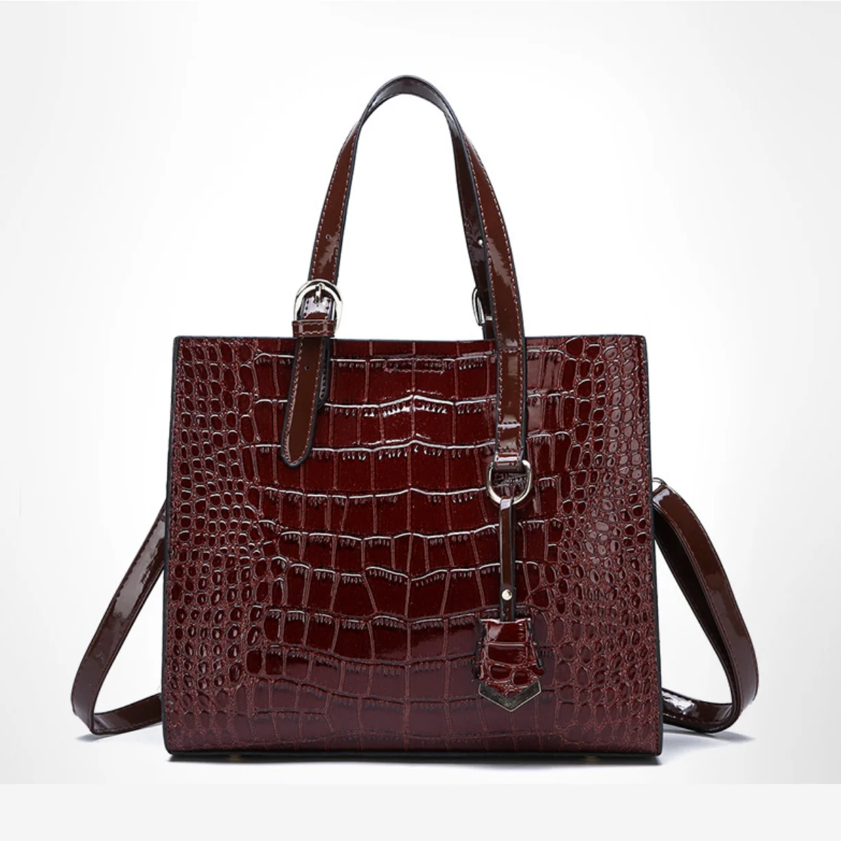 Promotional Custom Logo 2021 Pu Leather 3 In 1 women bag Set Casual Female Handbags alligator pattern leather bag set wholesale