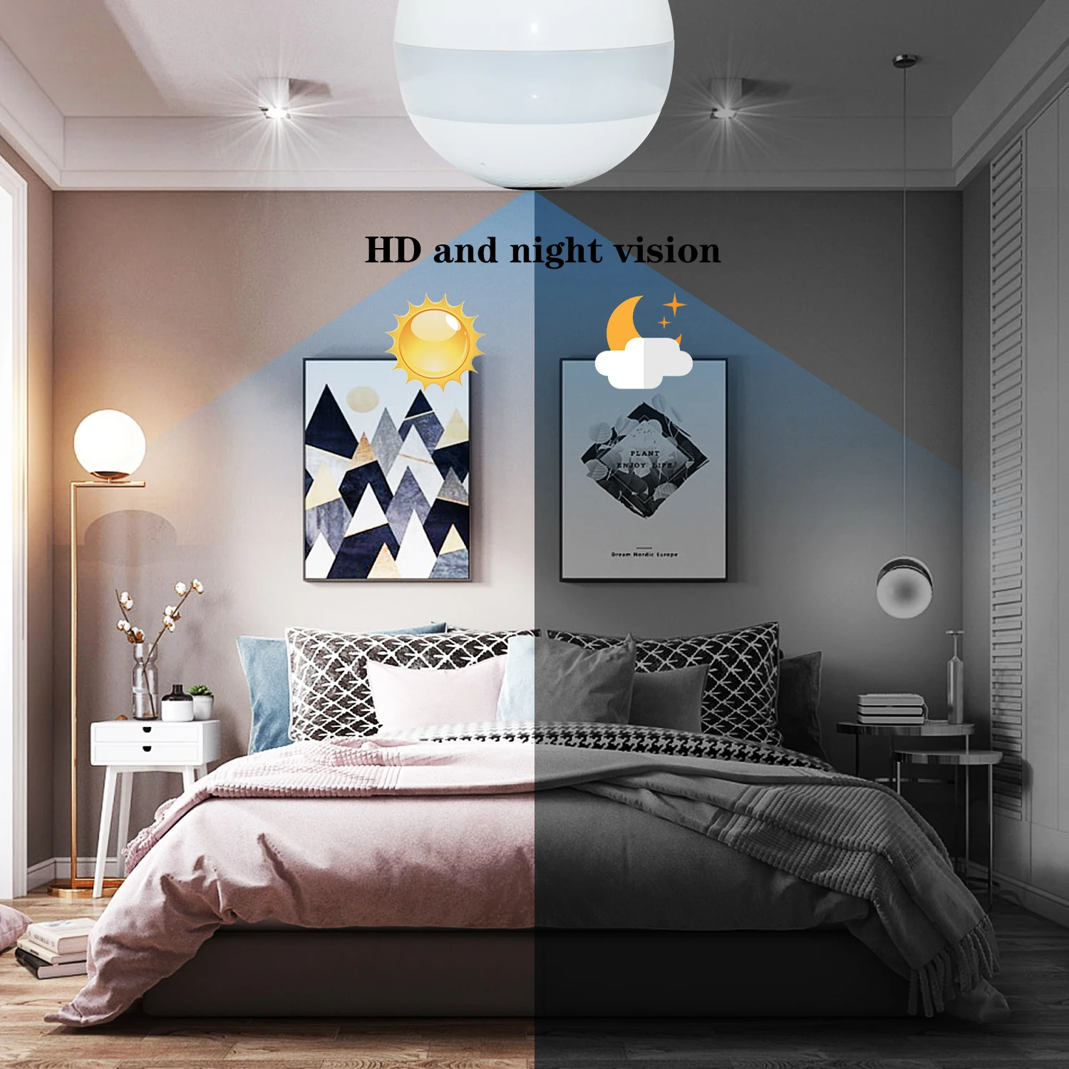 Hot Sale E27 Thread V380 Pro 360 Degree Fisheye Panoramic Camera Smart Video Wireless Wifi Hidden Spy CCTV Light Bulb Camera