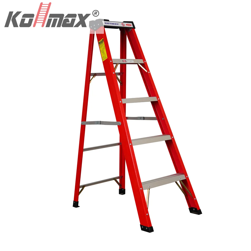 High Quality 150kg Max Load Insulated Fiberglass Step Ladders Industrial Ladders With En131