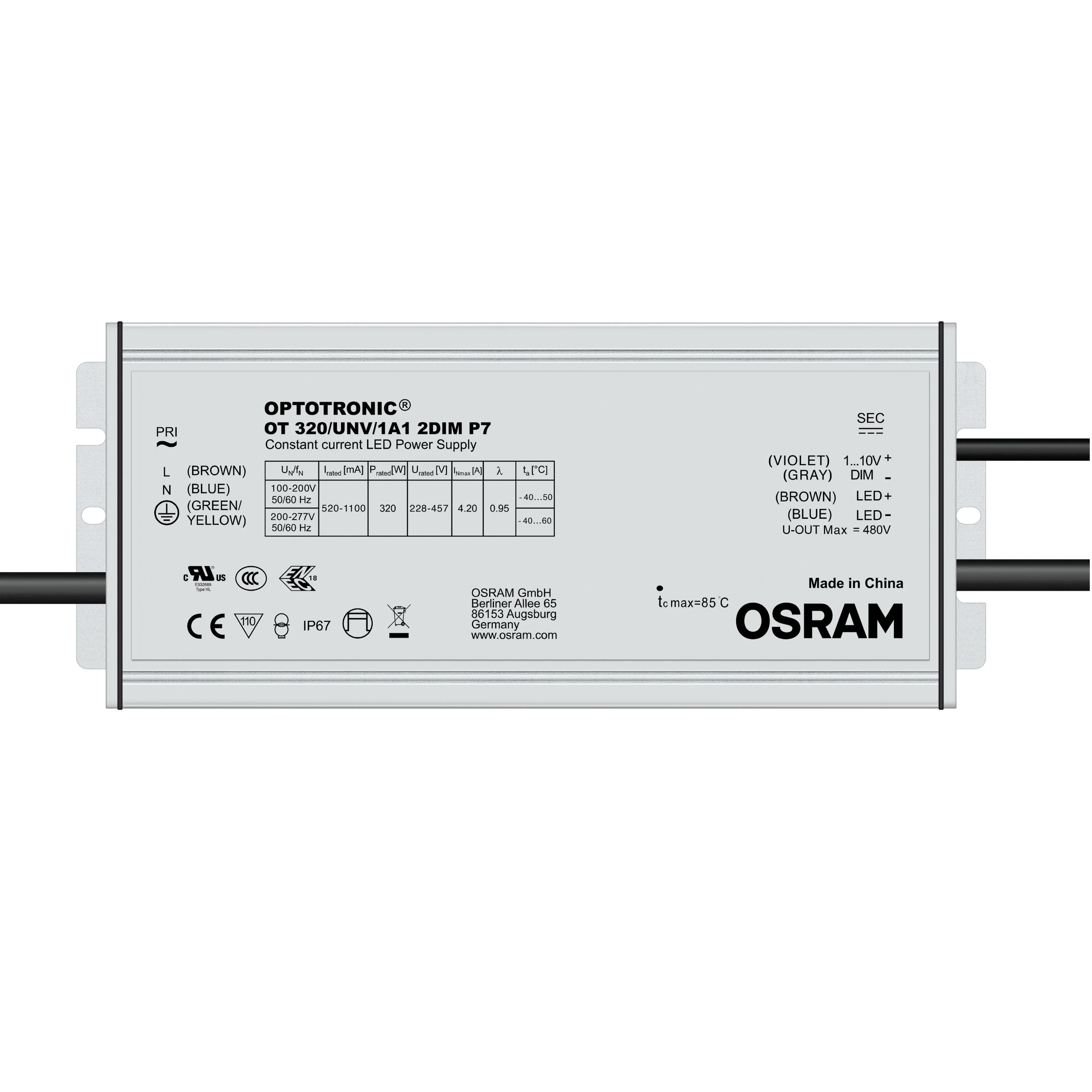 Osram светодиодный драйвер 100 Вт 150 200 320 UNV 1A1 2DIM P7 постоянный ток светодиодные драйверы