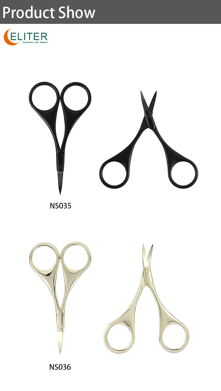 Eliter Hot Sell Black Sharp Blade Stainless Steel Cut Cuticle Cuticle & Nail Scissors Golden Scissors Manicure Scissors