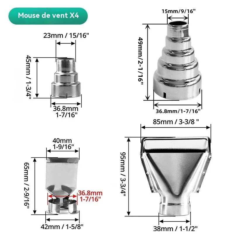 Heat Gun 1600W Electric Hot Air High Performance Gun with Infinitely Temperature Adjustable Industrial Heater