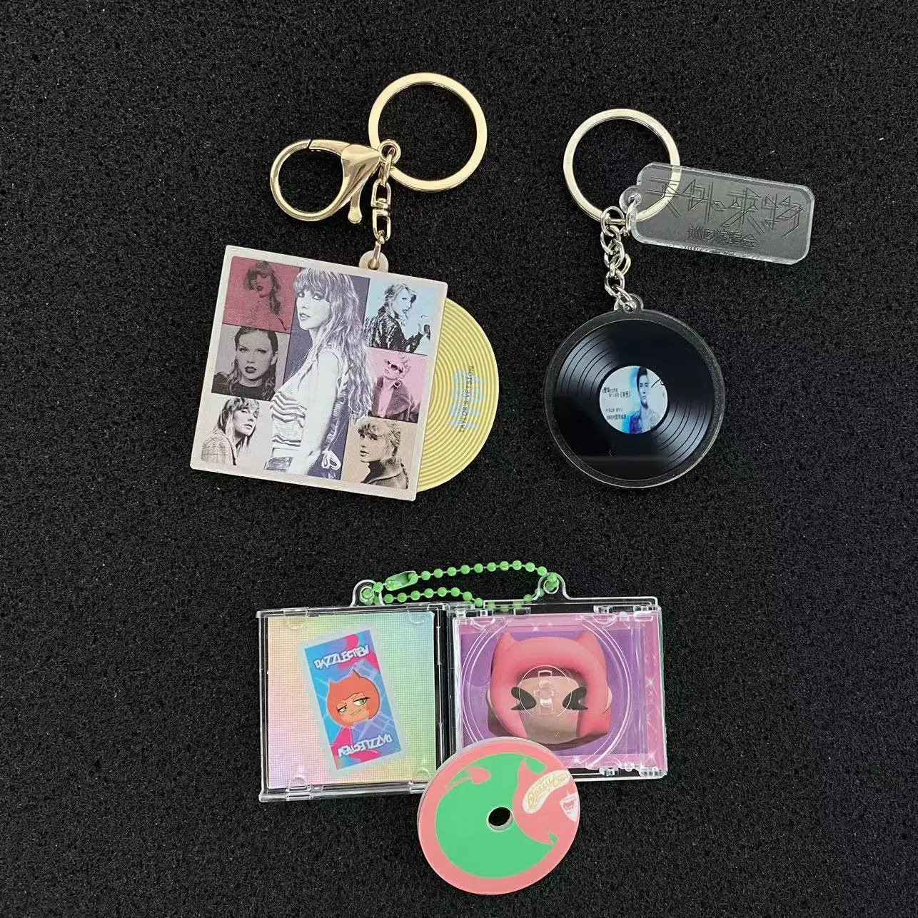 music keyring logo blank small miniature cover album box jewel nfc mini custom acrylic case clear cd keychain