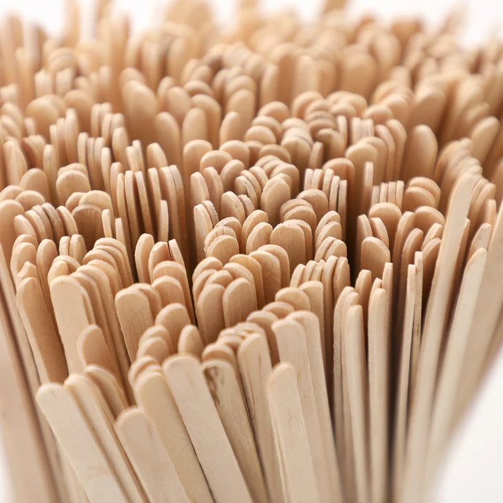 Factory making wooden coffee stirrers coffee sticks