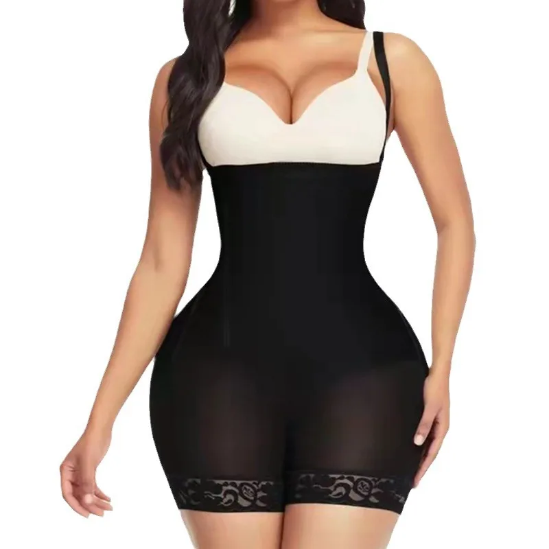 Explosive one-piece shapewear Europe and the United States bodysuit side zipper hip lift high elastic jacket