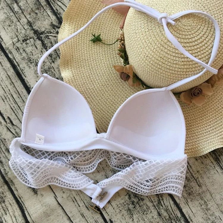 High Waist Swimwear Sexy Fashion Bathing Suits for Women Exotic Swimsuits White Split Crochet Bikinis