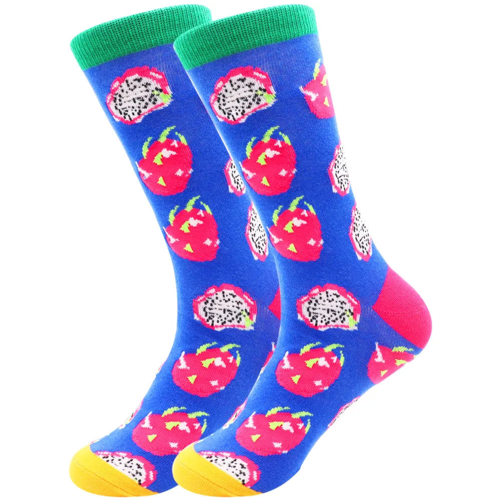 print funny combed cotton crew socks custom crew mens happy socks men colorful wholesale