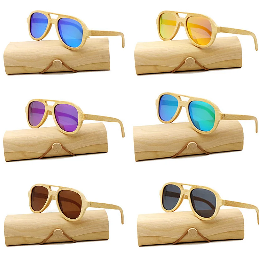 high quality custom logo Sun glasses UV400 wholesale sunglasses supplier lentes de solBamboo Wooden sunglasses bamboo polarized