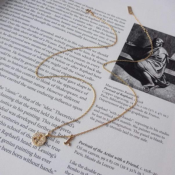 VIANRLA mini initial necklace 925 sterling silver initial letter pendant necklace gold initial necklace