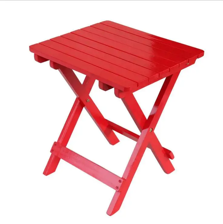 China Manufacturing Fold Side Table Red Wooden