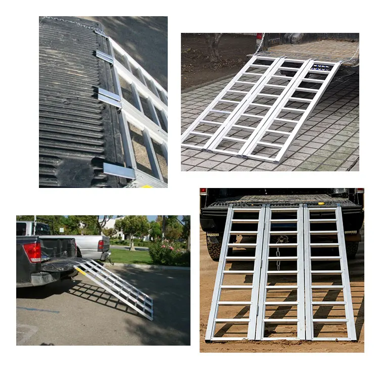 1500 LBS  Tri-Fold Folding Motorcycle ATV Aluminum Loading Ramp Snowmobile Lawn Trailer