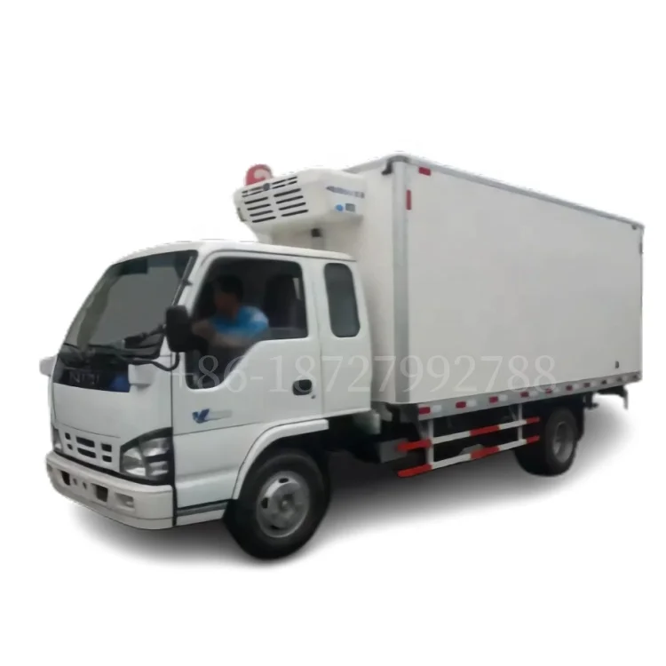 I-suzu refrigerated truck unit freezer thermo king with insulated bulkhead box 5 tons refrigerator van chiller  truck