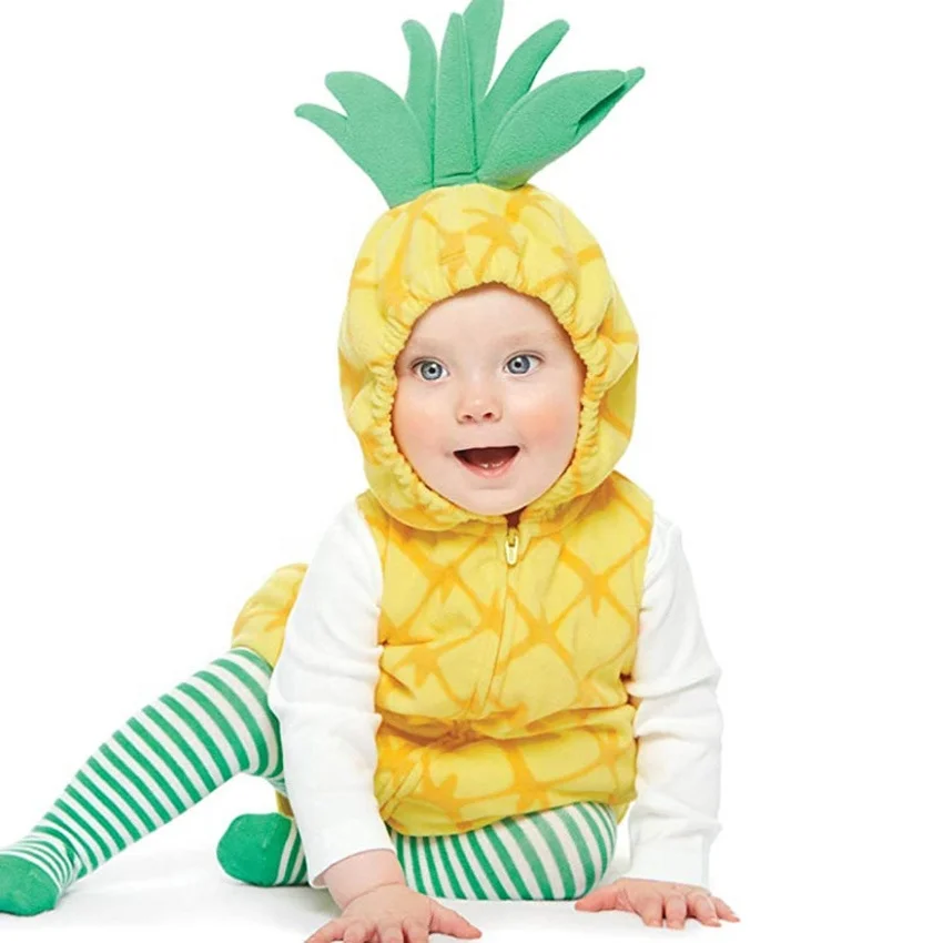 Halloween Baby Boy Girls Romper Fruit Party Cosplay Costume Birthday Gift Avocado Strawberry Velvet Jumpsuit Carnival Outfits