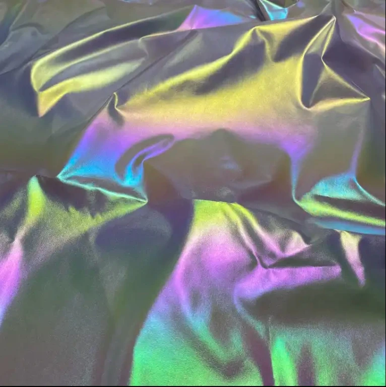 Customized 300T 50D SD Pongee Gold Stamping Bronzing Shimmer Shiny Sheen Metallic Fabric