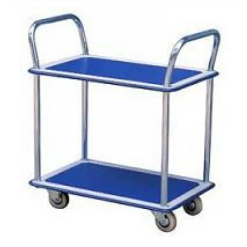 Промышленная двухслойная тележка для инструментов плоского забора Тележка из нержавеющей