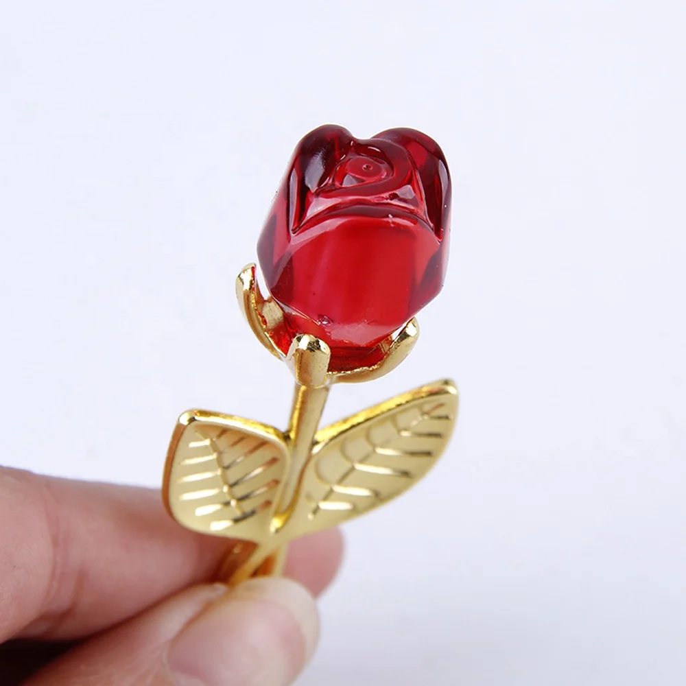 Хрустальные Фигурки розы, сувениры и подарки на свадьбу, День Святого Валентина, сувенирное украшение для стола в коробке