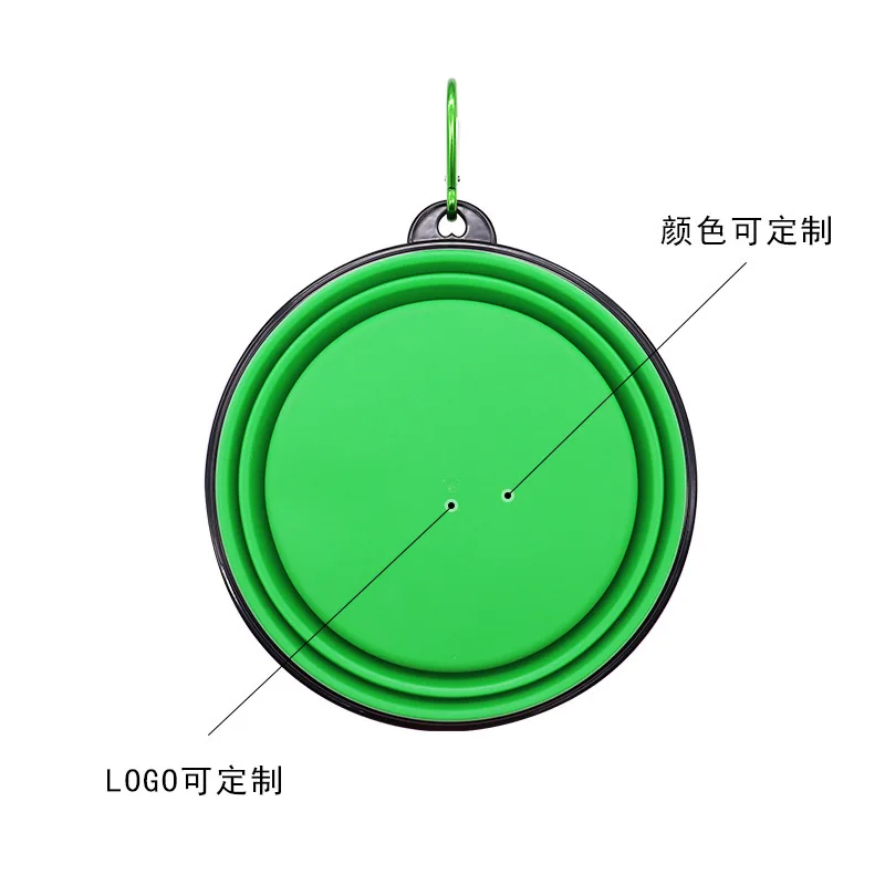 Factory Custom Collapsible Pet Travel Food Feeder Folding Portable Foldable Silicone Dog Bowl With Multi Colors