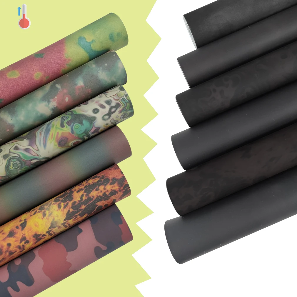 Горячая Распродажа, меняющая цвет камуфляжная абстрактная термостойкая ткань из искусственной кожи для изготовления сумок/обуви/поделок