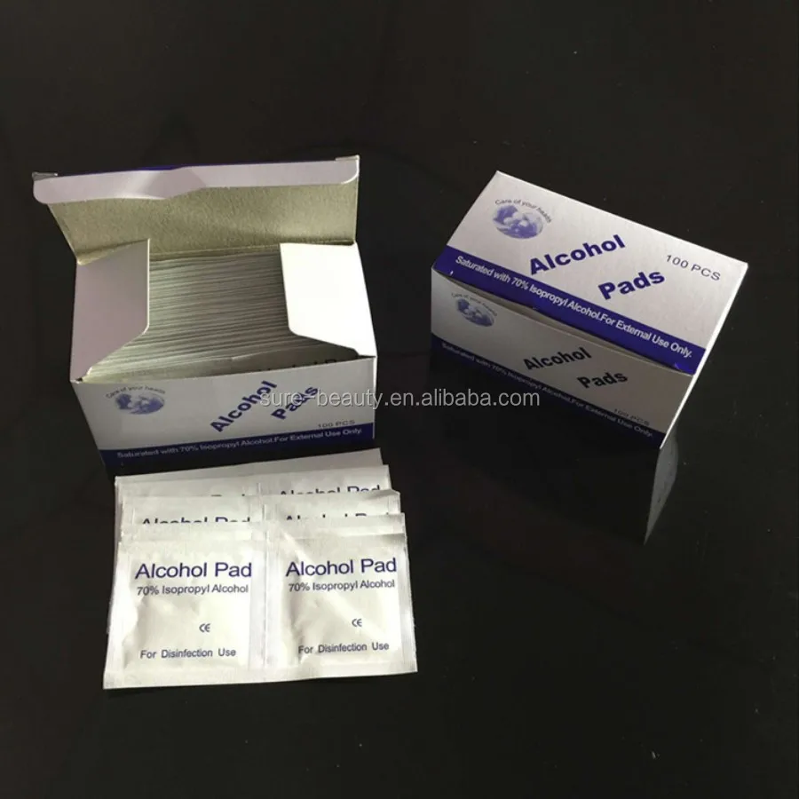 Disposable sterile alcohol pad cotton swab for microblading marker remove cleaning