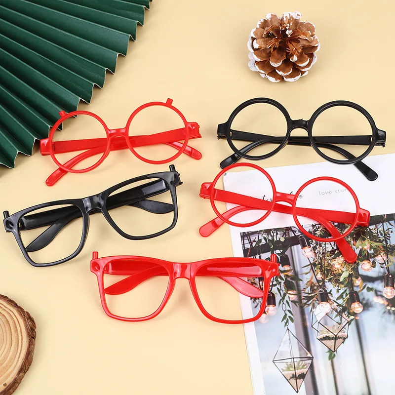Plain Plastic Spectacle Frames with Horns For DIY Halloween Christmas Party Ornaments Glasses Frame Toy Eyewear Accessories
