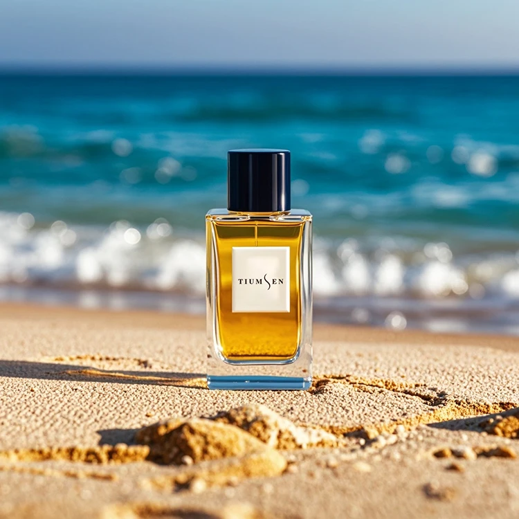 Manufacture Cosmetic Luxury Round Transparent Empty Glass Crimp Perfume Bottle 30ml 50ml 100ml With Black Lid