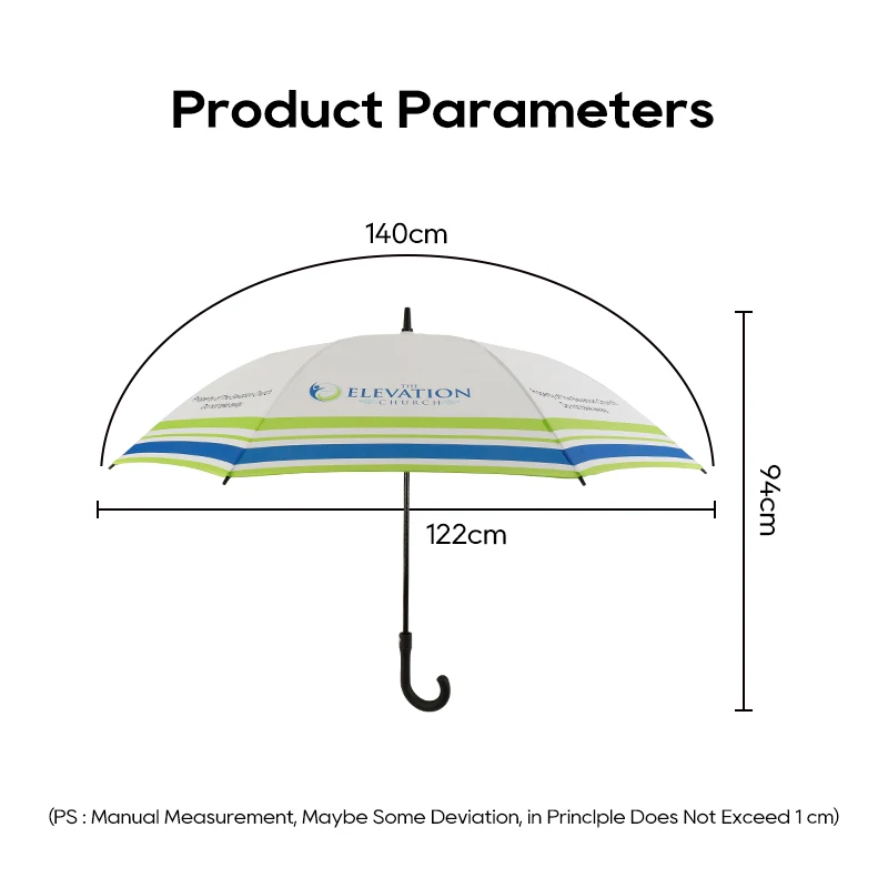 New Model High Quality Waterproof Business Golf Umbrella J Shape Rubber Handle Straight Umbrella for Sale