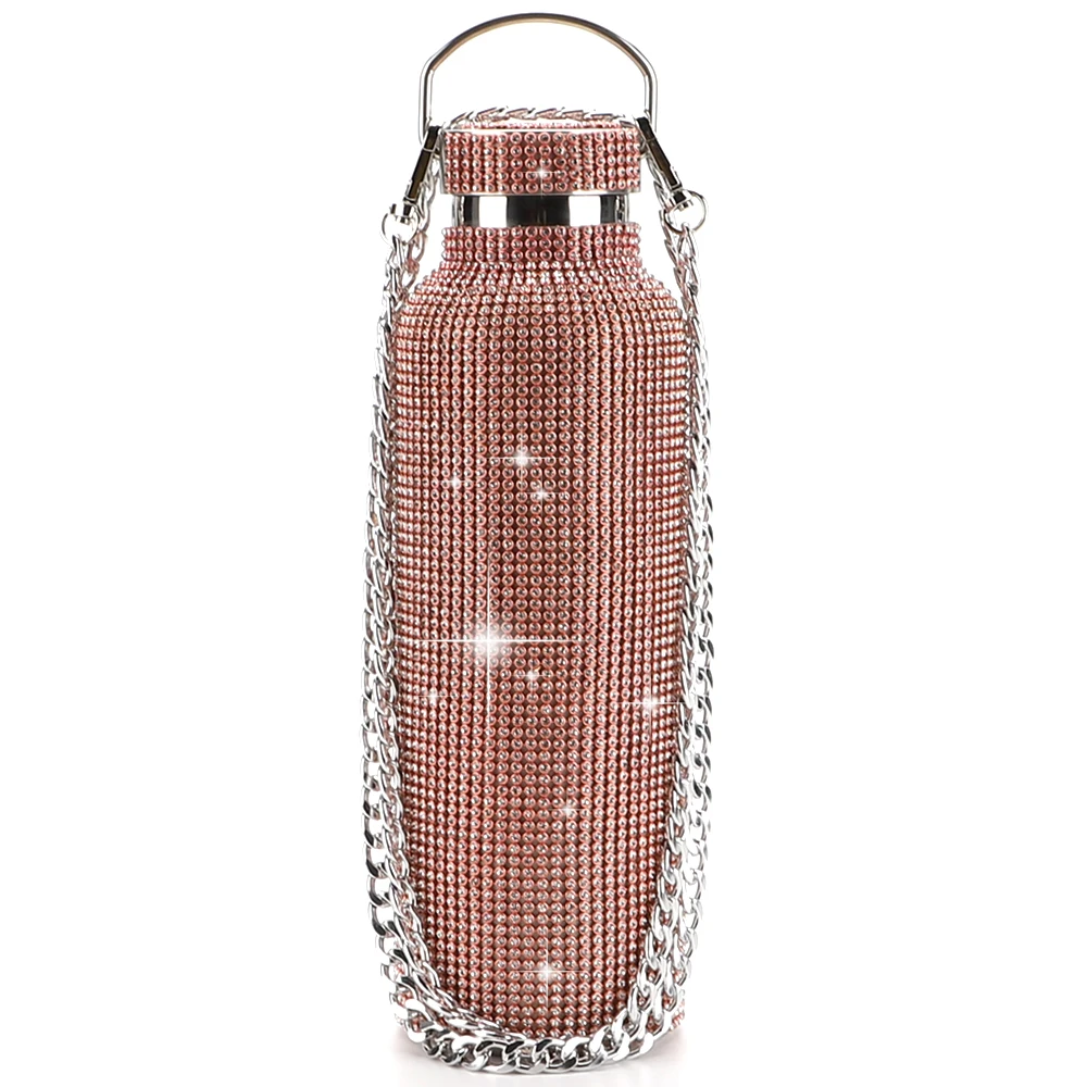 High Quality  Double Wall Stainless Steel Water Bottle BPA Free Vacuum Flask Thermos Diamond Cup