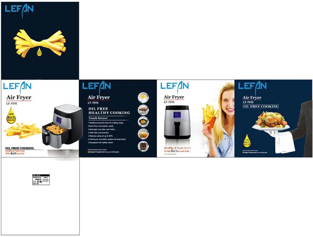 Digital Mini Air Fryer No Oil Easy To Operate CKD or SKD CE CB Air fryer oven model LF-7515C
