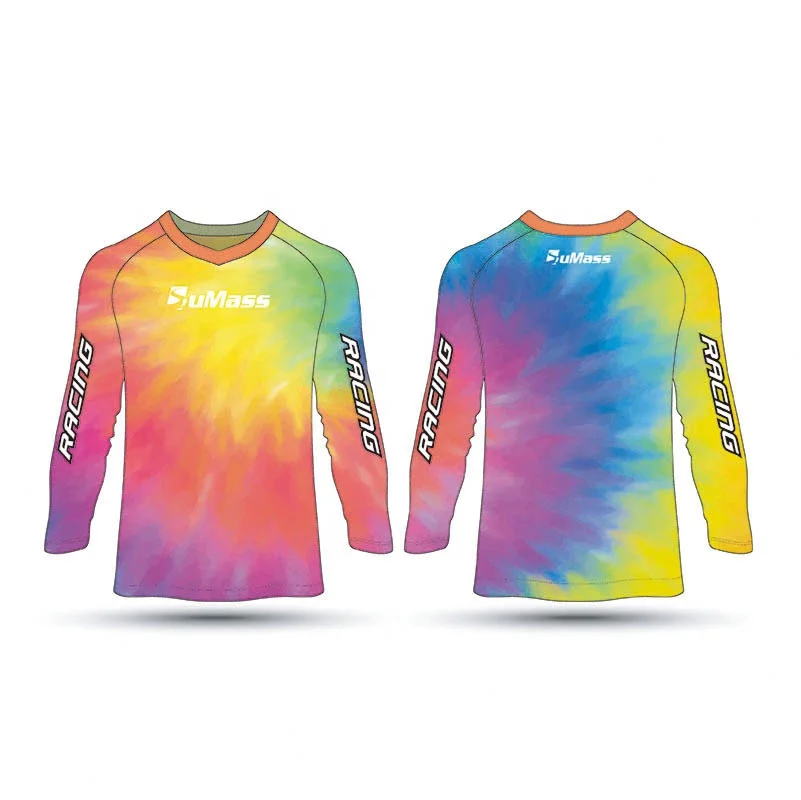Full Sublimation Tie Dye Motorcycle Auto Racing Wear MX Motocross Jersey Clothing Riding Gear