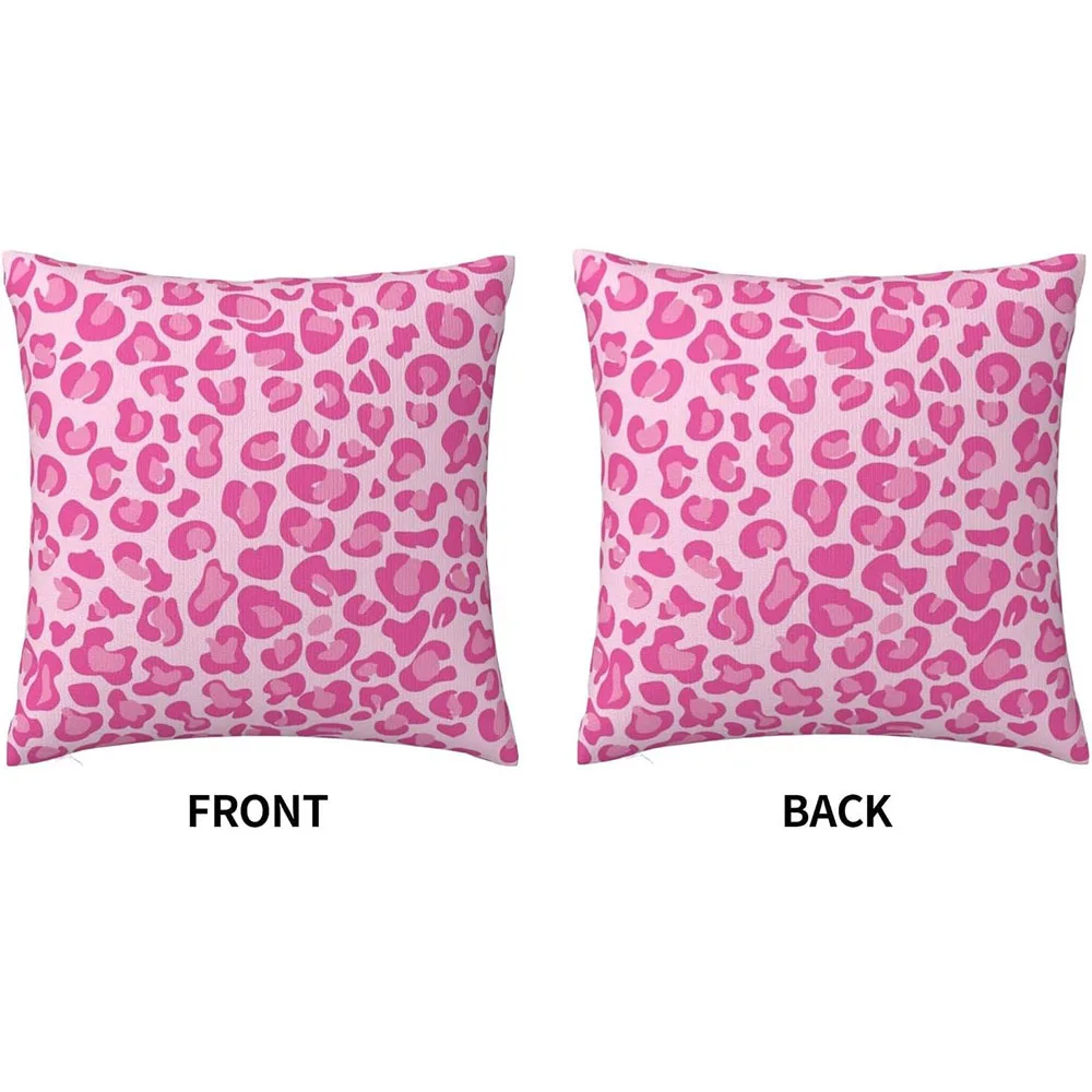 A459 Pillow Case Square Pillowcase Soft Throw Cushion Cover Home Decor Living Room Couch Sofa Car Faux Cheetah Pink Pillow Case