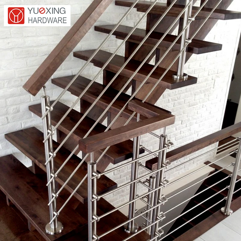 Customized Staircase and Handrail wrought iron stair handrail grade 304 stainless steel pipe railing prices