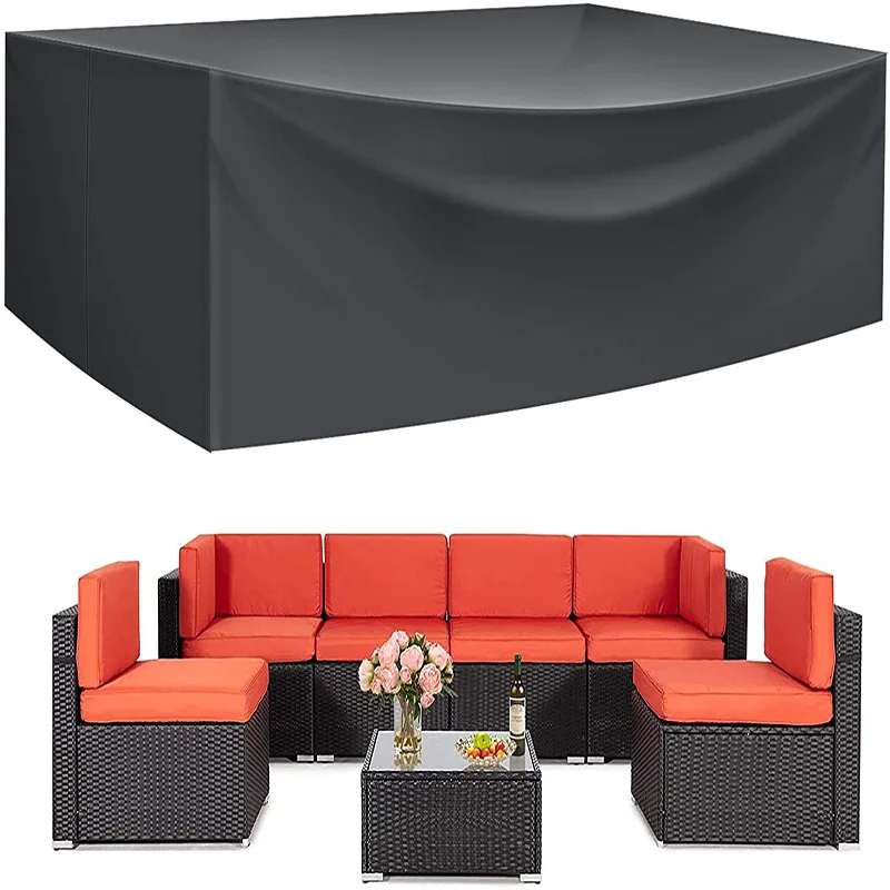 600D PVC durable square,rectangular or oval patio table with chair cover 100% waterproof outdoor furniture covers