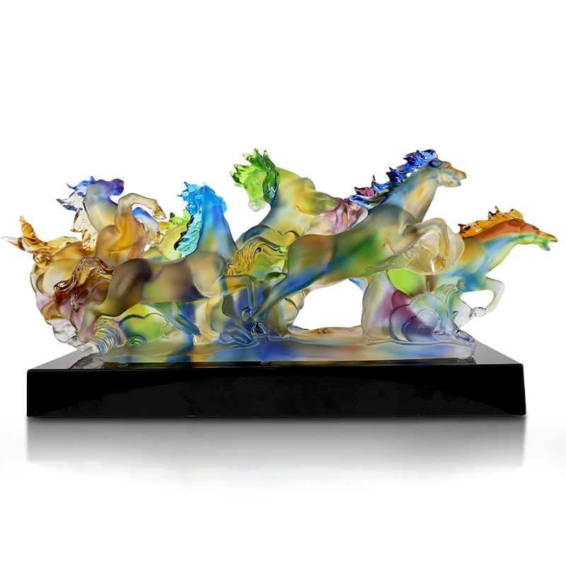 High quality Animal Crystal Figurine and Glass Crafts Horse Sculpture