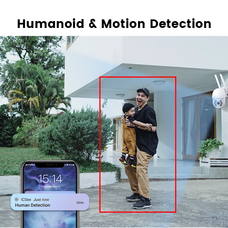 Full HD 1080P colorful night vision wireless ip dome ptz camera outdoor smart auto tracking cctv security icsee wifi ptz camera