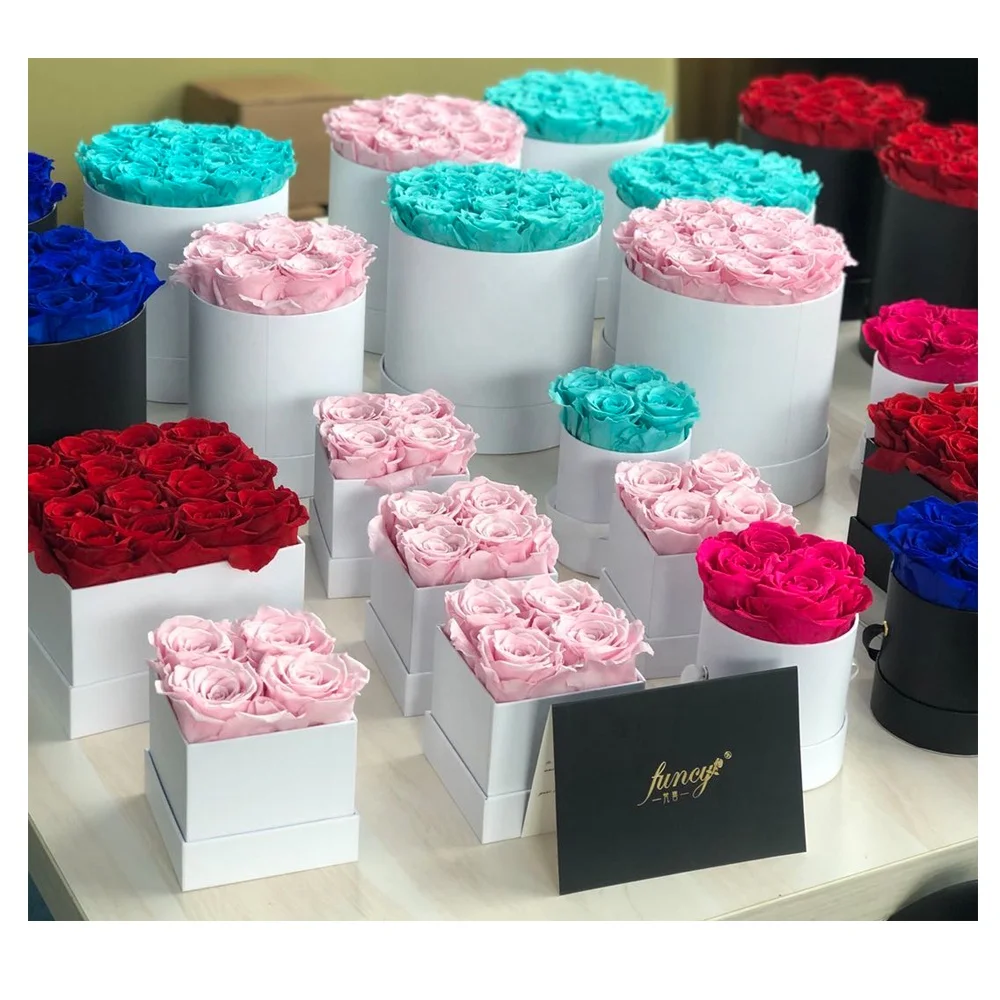 Декоративные цветы, подарок на день Святого Валентина, неувядающая бесконечность, вечная стабилизированная коробка из сохраненных роз