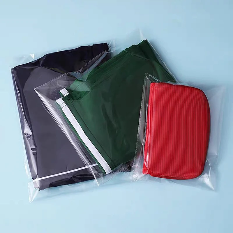 Custom Clear Transparent Cello Cellophane Self Adhesive Seal Polybag T-Shirts Clothes Clothing Bag With Logo