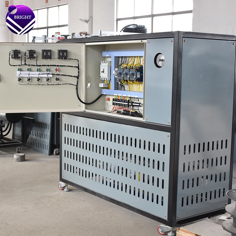 Bright custom electric thermal oil heater circulating heating system with cooling unit for petrochemical industry