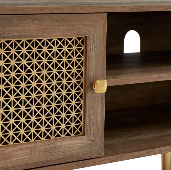 best quality Keniel 59' Media Console TV just sits on top Manufactured Wood Rustic Oak furniture wholesale price