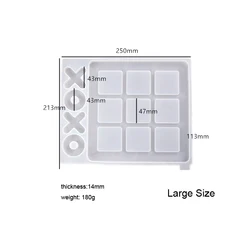 S1116  new L/S Tic Tac Toe XO Chess board game mold for kids resin epoxy