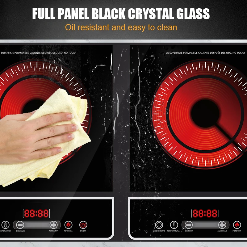 High Quality 4000W Dual Burner Infrared Cooktop Prestige Electric Infrared Cooker